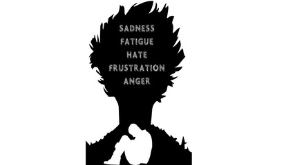 Person with depression silhouette 