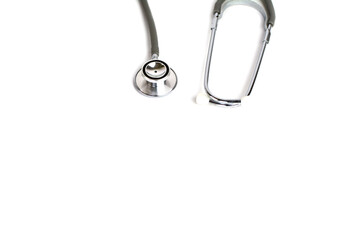 Gray Stethoscope isolated on white background.