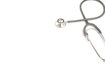 Gray Stethoscope isolated on white background.