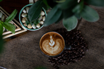 Background of Rest and enjoy coffee at a coffee shop.
