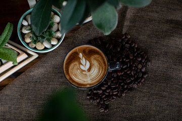 Background of Rest and enjoy coffee at a coffee shop.

