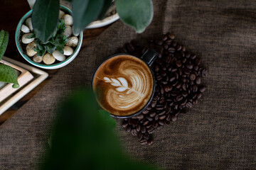 Background of Rest and enjoy coffee at a coffee shop.
