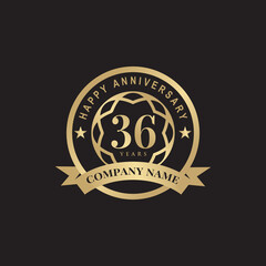 Celebrating 36th year anniversary logo design template