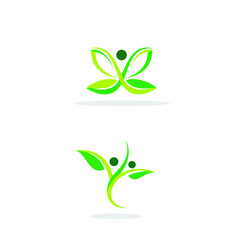 nature leaf icon vector design logo template