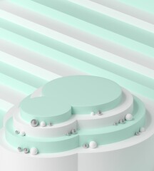 3d pastel room stage background. product stand show. product presentation podium. the stage show background. geometry concept. layer step object.  product background. cosmetic beauty. 3d rendering.