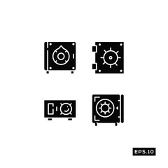Safebox Icon Vector. Deposit box Symbol Vector