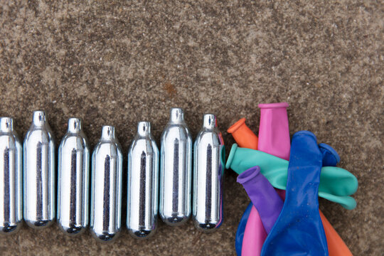 Nitrous oxide metal bulbs or laughing gas recreational drug use
