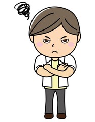 男の子01_01（怒ってむっとしている男性）