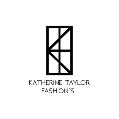 Katherine Taylor Fashion's, A Logo for Fashion Design Brands Linear minimal and beautiful logo template with isolated white background.