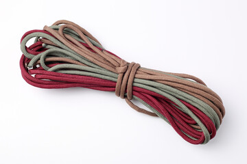 Paracord, rope or cord isolated on a white background.