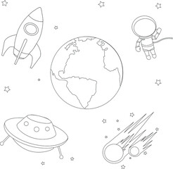 if you want to, you can fly into space. drawings about space