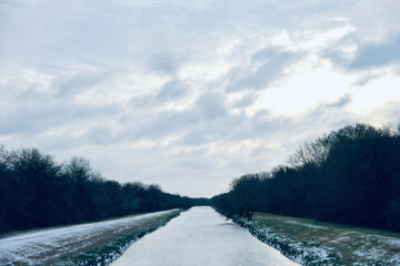 winter scenery nature morning beautiful sky birds ice snow 