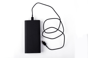 Power bank for charging mobile devices. Smartphone charger. External battery for mobile devices.