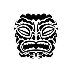 Samoan style mask. Polynesian style tattoo or print. Vector illustration.