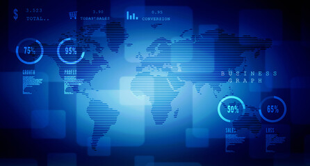 2d illustration world map abstract background