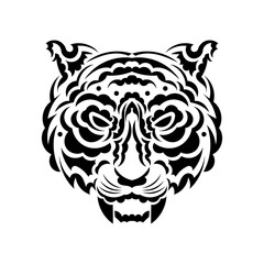 An illustration of an angry looking tiger mascot animal character. Vector