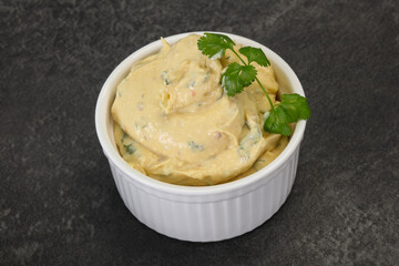 Hummus snack with olive oil