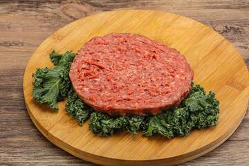 Raw beef burger cutlet for burger