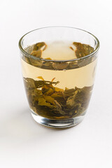 green tea in the glass