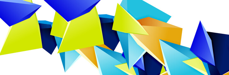 Triangle mosaic abstract background, 3d triangular low poly shapes. Geometric vector illustration for covers, banners, flyers and posters and other