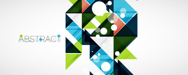 Geometric abstract background. Techno color triangle shapes. Vector illustration for covers, banners, flyers and posters and other designs