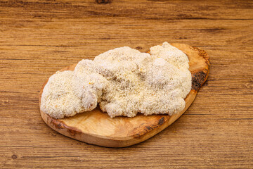 Raw meat schnitzel for roast