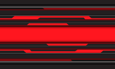 Abstract red black grey cyber line geometric technology design modern futuristic background vector illustration.
