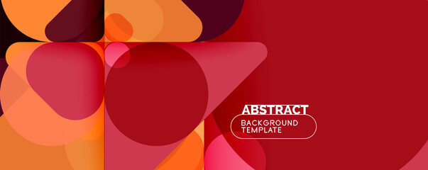 Flat geometric round shapes and dynamic lines, abstract background. Vector illustration for placards, brochures, posters and banners
