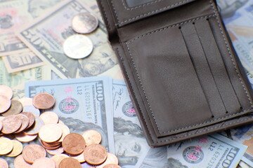 Banknote money on white background and saving money and business growth concept,finance and investment concept