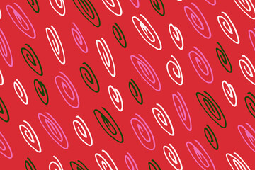 Seamless pattern with hand drawn abstract shapes. Scribbles handwritten with pen or pencil. Simple vector illustration