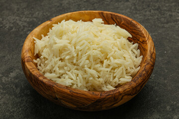Steamed basmati rice in the bowl