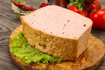 Homemade baked traditional meat loaf