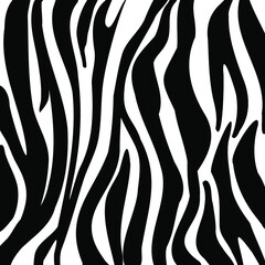Black and white artwork Zebra print. Animal skin, tiger stripes, abstract pattern, line background, fabric. Vintage, retro 80s, 90s. Modern hand drawn vector illustration. Poster, banner monochrome