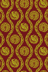 平安有職文様_瑞雲立涌唐鳥（ずいうんたてわくからどり）_壁紙・カラー