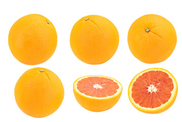 healthy food. sliced grapefruit isolated on white background.