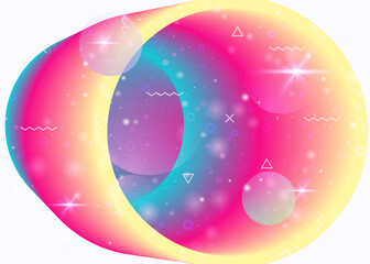 Hologram background with vibrant rainbow gradients. Dynamic fluid. Holographic cosmos.