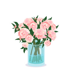 Cute spring and summer flowers in a vase