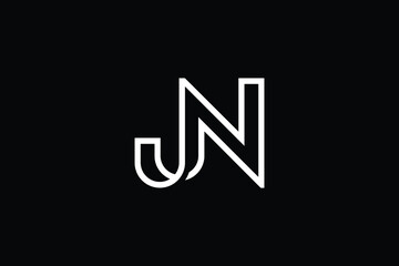 JN logo letter design on luxury background. NJ logo monogram initials letter concept. JN icon logo design. NJ elegant and Professional letter icon design on black background. J N NJ JN