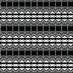 Geometric vector pattern with triangular elements. Seamless abstract ornament for wallpapers and backgrounds. Black and white patterns.