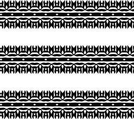  Geometric vector pattern with triangular elements. Seamless abstract ornament for wallpapers and backgrounds. Black and white patterns.