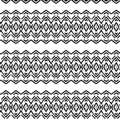  Geometric vector pattern with triangular elements. Seamless abstract ornament for wallpapers and backgrounds. Black and white patterns.