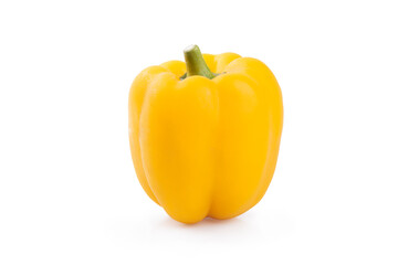 Yellow bell peppers isolated on white background