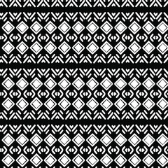  Geometric vector pattern with triangular elements. Seamless abstract ornament for wallpapers and backgrounds. Black and white patterns.