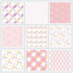 和柄9種セット　ピンク