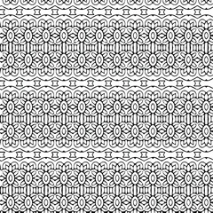 Geometric vector pattern with triangular elements. Seamless abstract ornament for wallpapers and backgrounds. Black and white patterns.