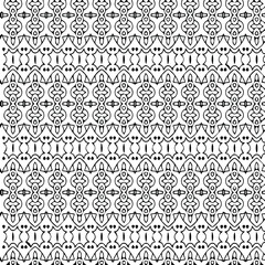  Geometric vector pattern with triangular elements. Seamless abstract ornament for wallpapers and backgrounds. Black and white patterns.