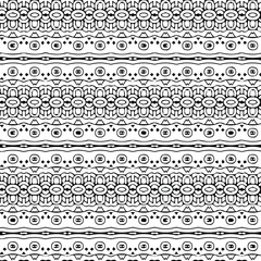  Geometric vector pattern with triangular elements. Seamless abstract ornament for wallpapers and backgrounds. Black and white patterns.