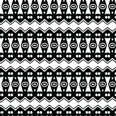 Geometric vector pattern with triangular elements. Seamless abstract ornament for wallpapers and backgrounds. Black and white patterns.