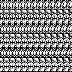 Geometric vector pattern with triangular elements. Seamless abstract ornament for wallpapers and backgrounds. Black and white patterns.