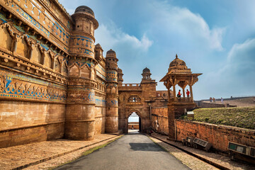 King Man Singh Palace in Gwalior fort, Gwalior, Madhya Pradesh, India